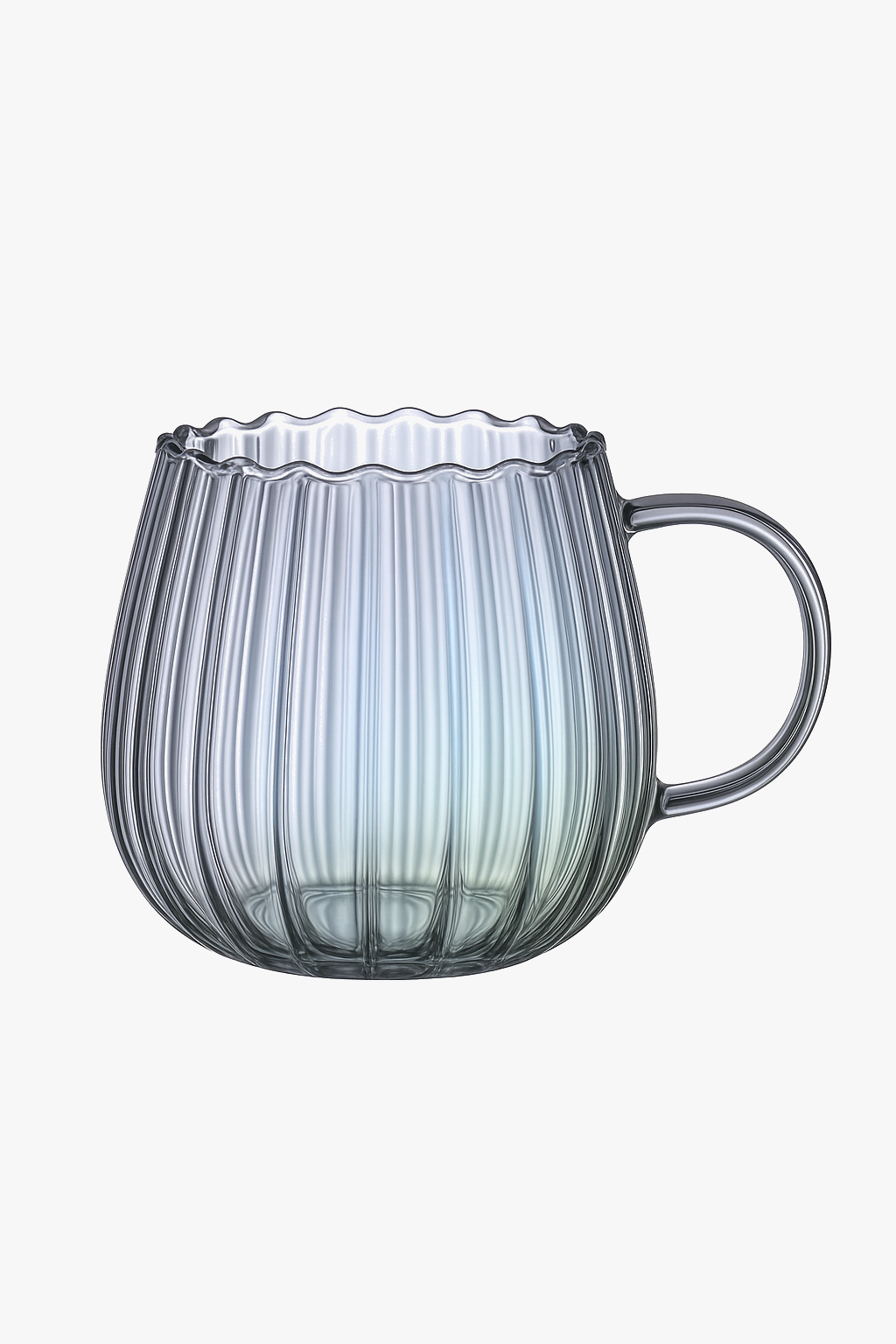 Coffee cup glass borosilicate stripes 400 ml