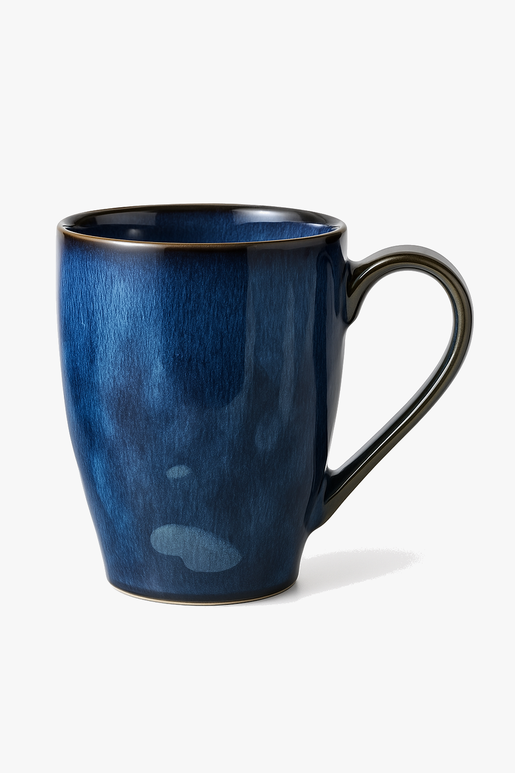 Modern Ceramic Cup, Dark Blue, 350ml, Microwave Safe