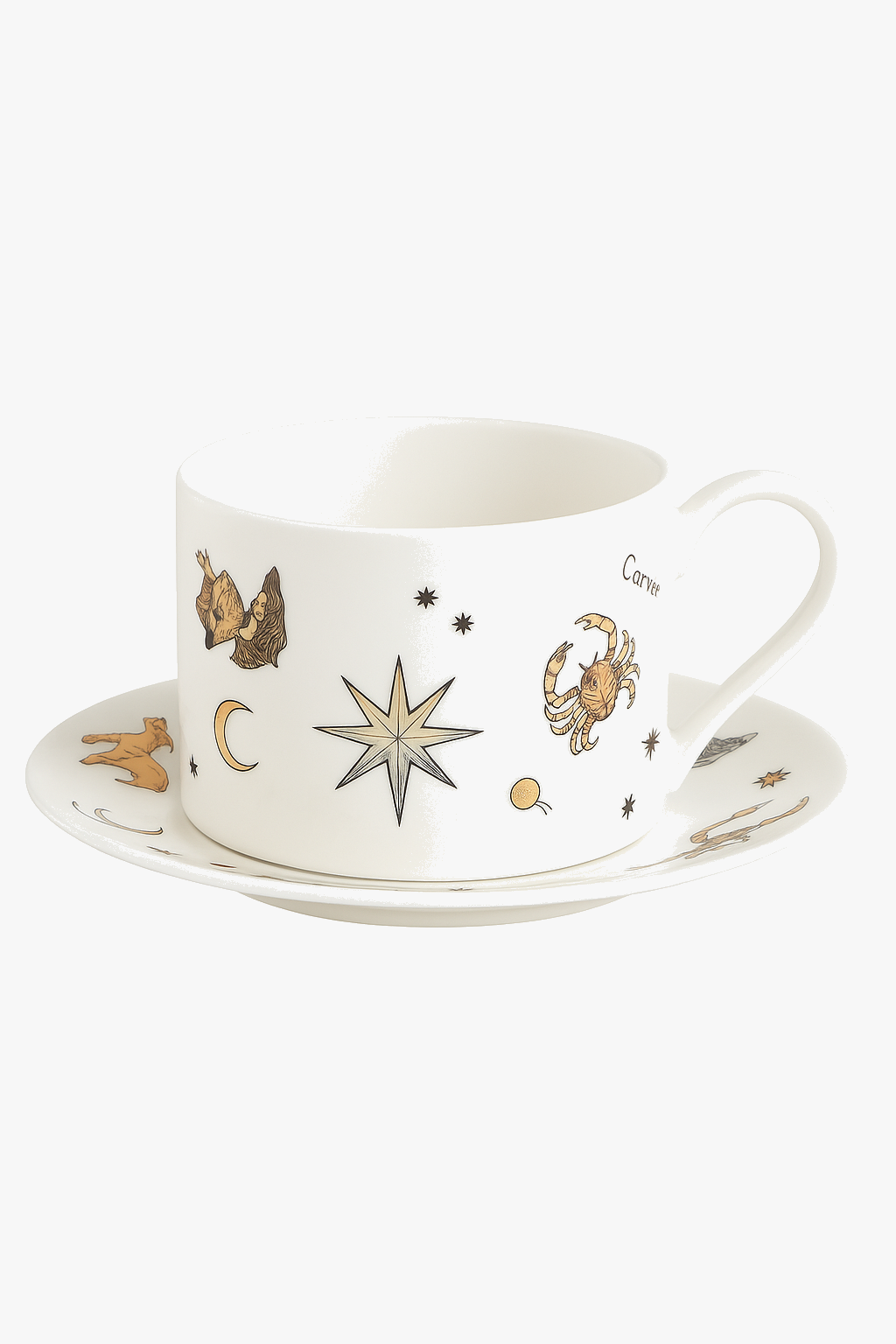 Ceramic cup animal pattern European style porcelain doree