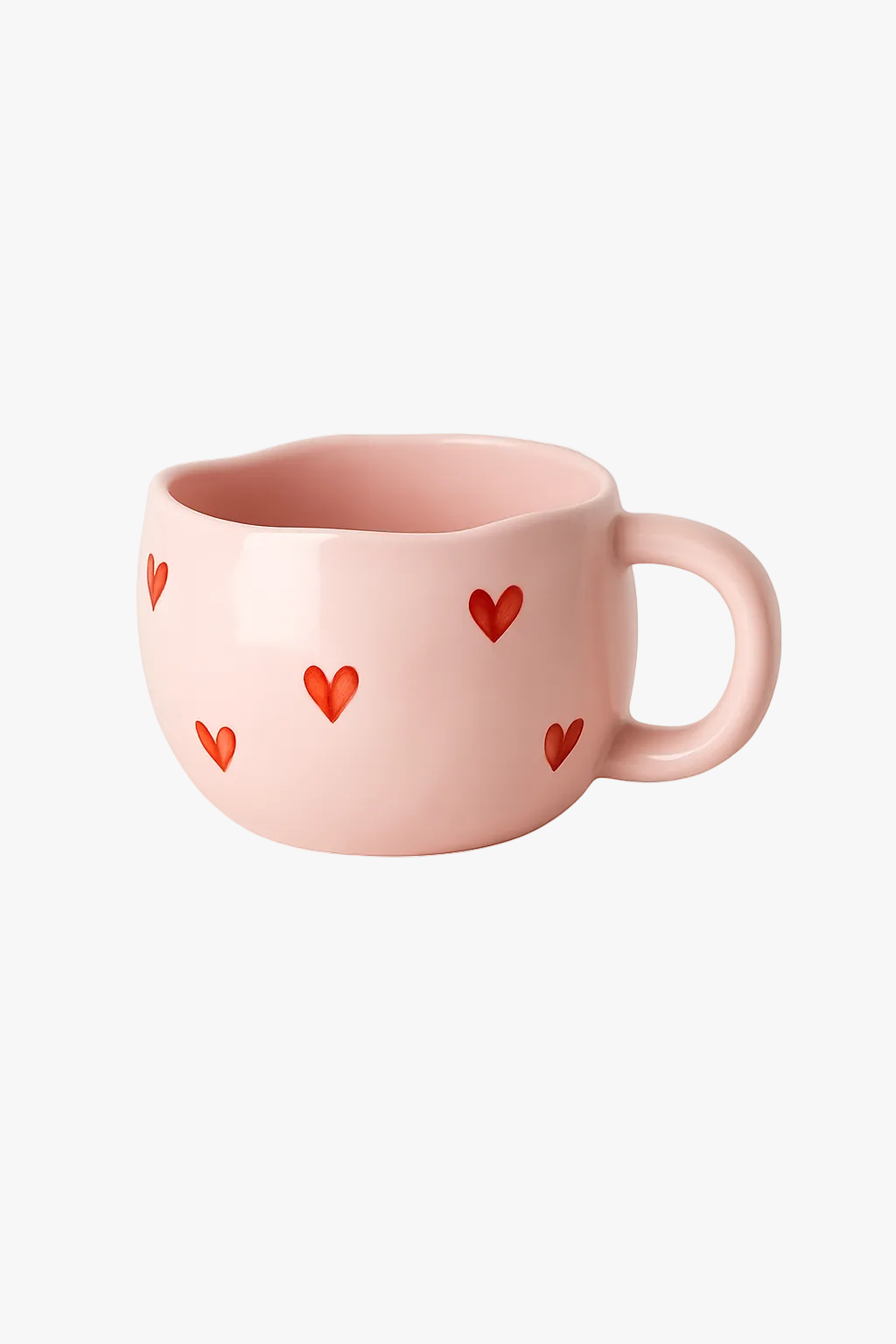 Ceramic cup hand painted heart pattern love