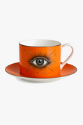 Ceramic porcelain cup animal pattern doree finish desk