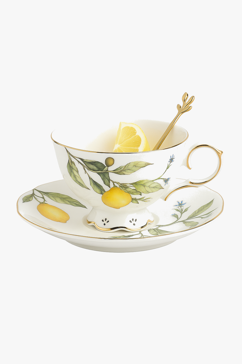 Mediterranean European-Style Lemon Pattern Ceramic Plate