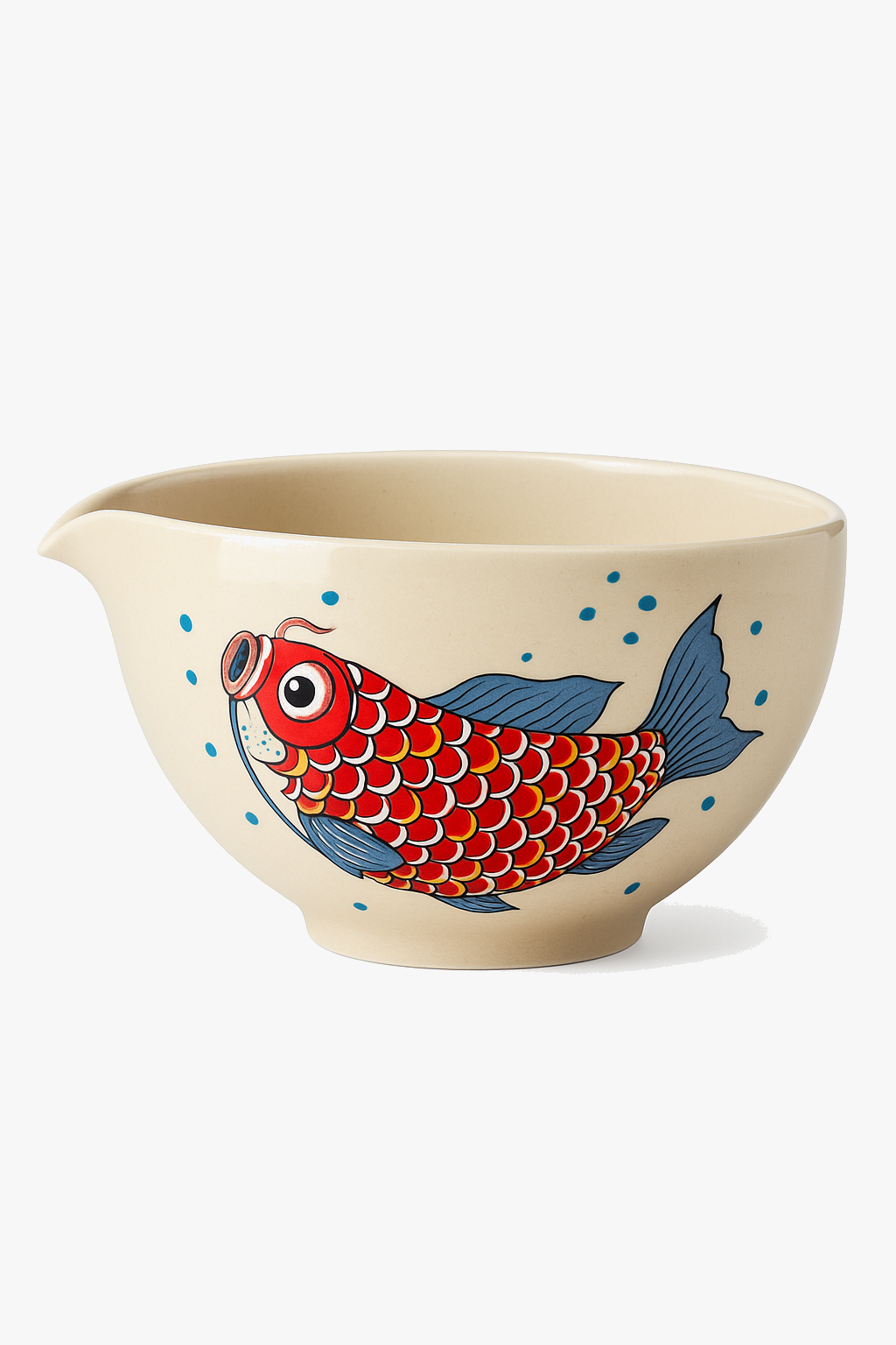 Chinese ceramic arowana cup kung fu retro style
