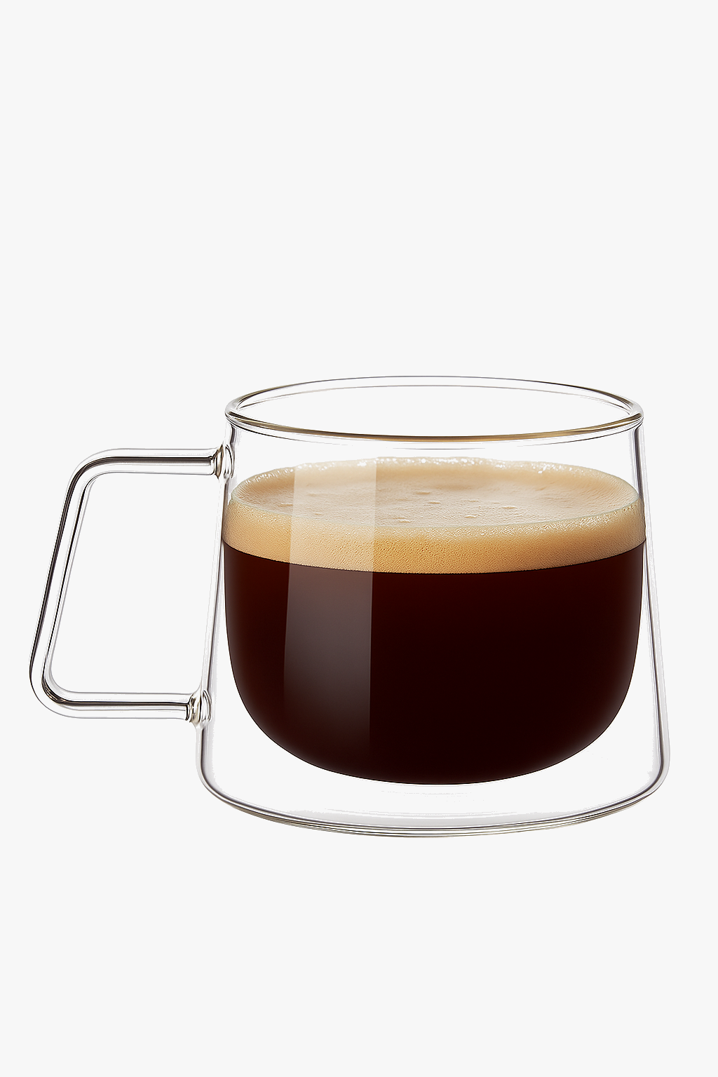 Double-Wall Glass Espresso Cup with Handle, 200ml