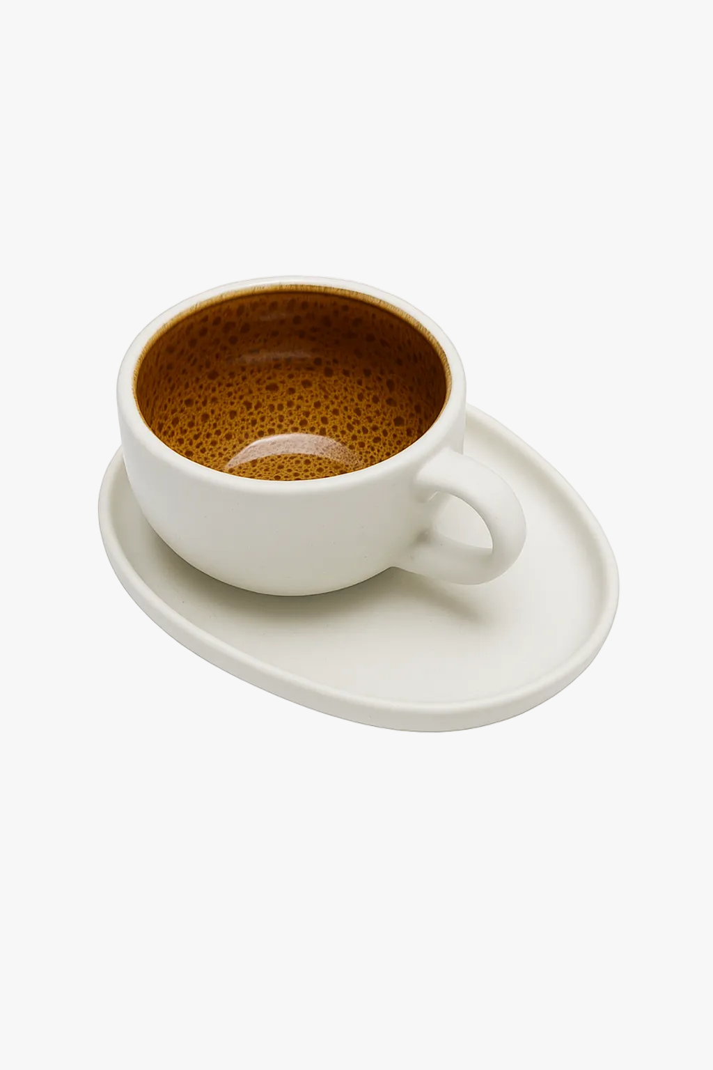 Ceramic latte cup with large capacity saucer 270ml