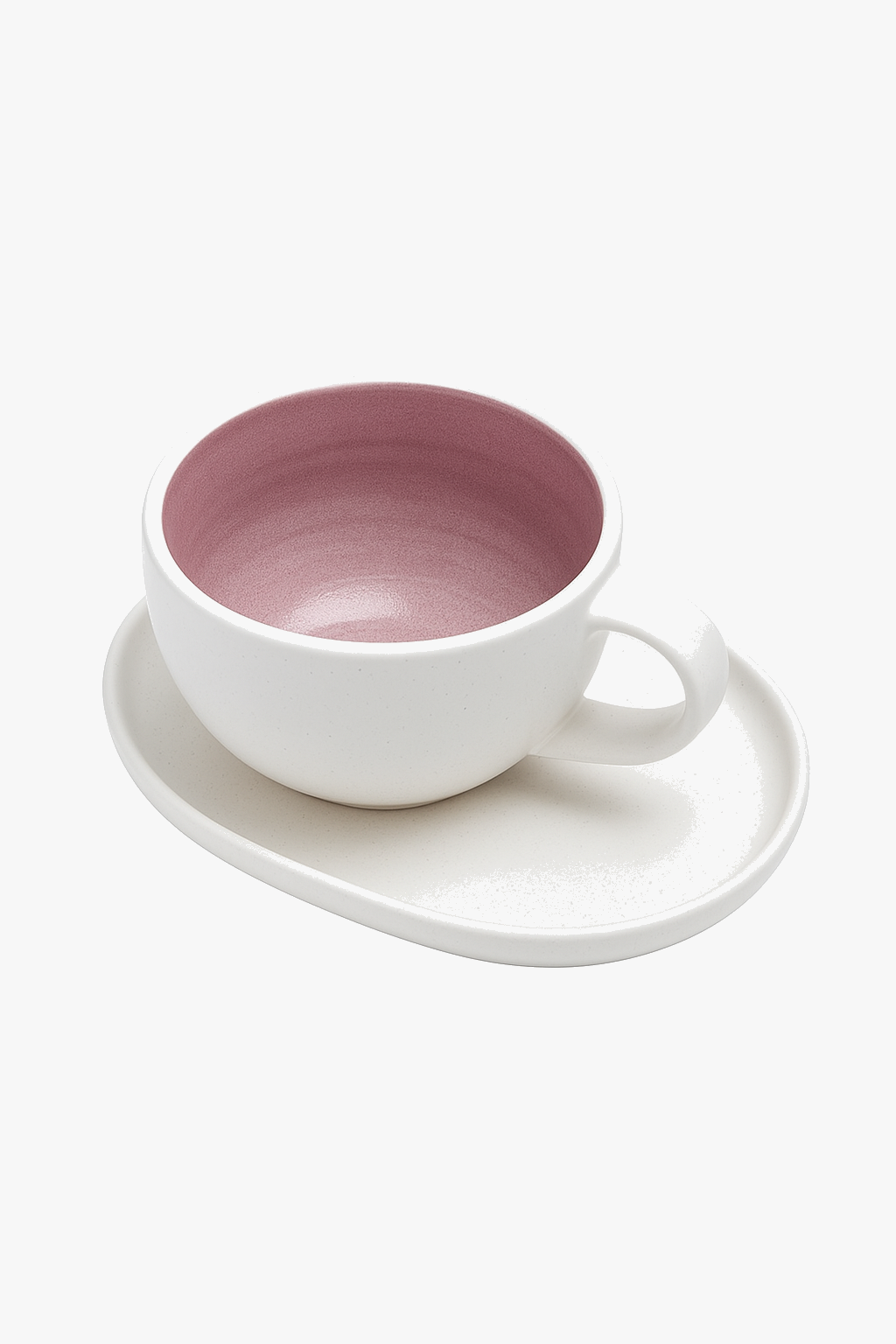 Ceramic latte cup with minimal style 270ml saucer