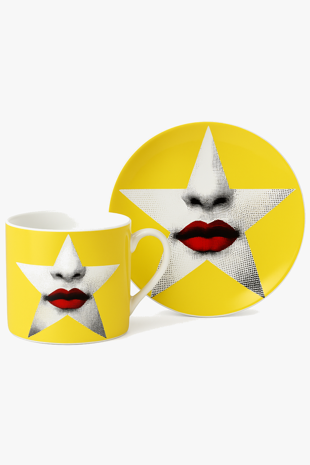 Italian Face Pattern Bone China Coffee Cup, 270 ml