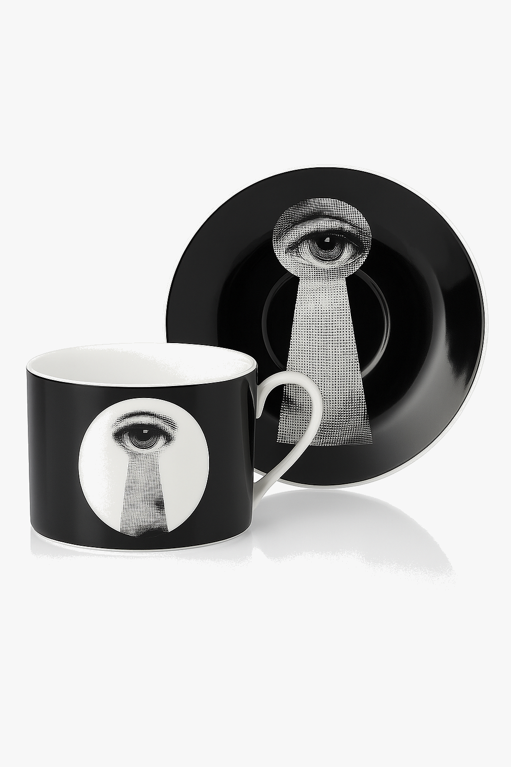 Cup porcelaine fine visage italien design artistique bureau