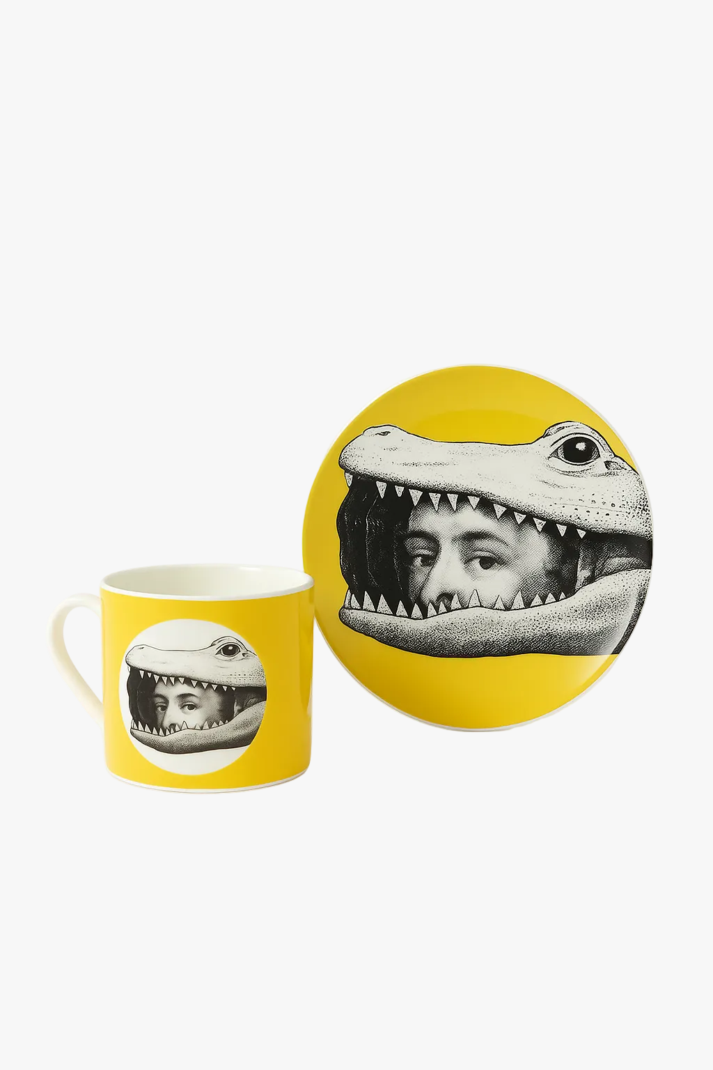 Porcelain cup Italian face pattern desk 270ml