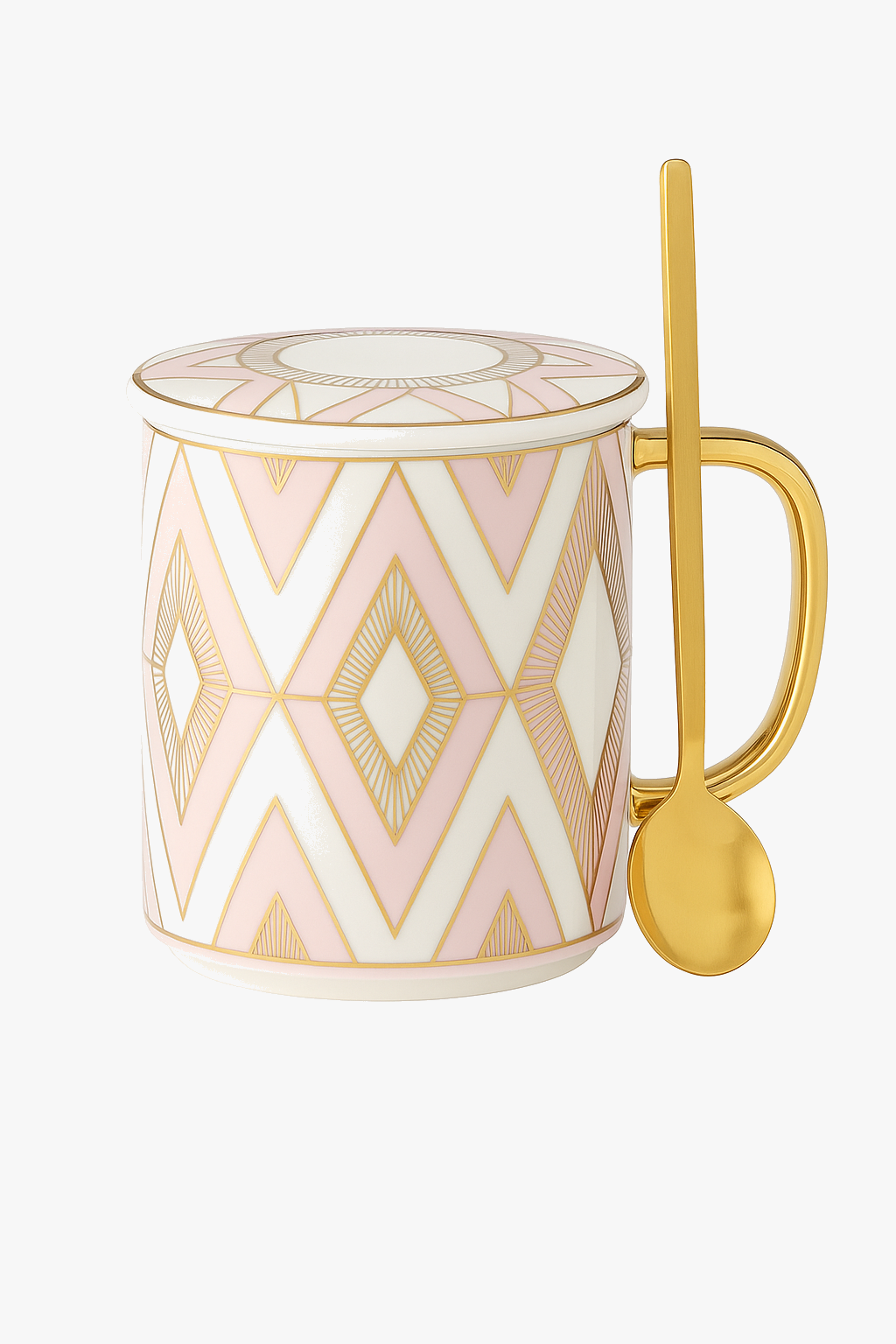 British porcelain cup with spoon-on cover