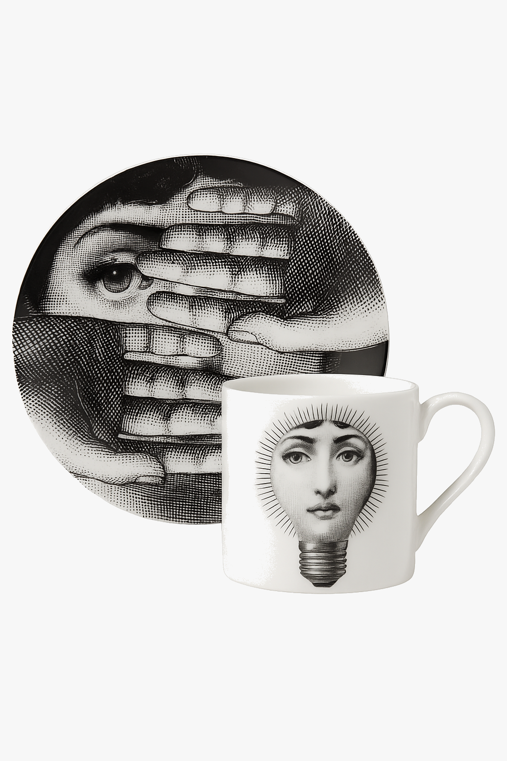 Italian porcelain cup with artistic saucer