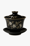 Retro cup kung fu ceramic floral pattern apricot