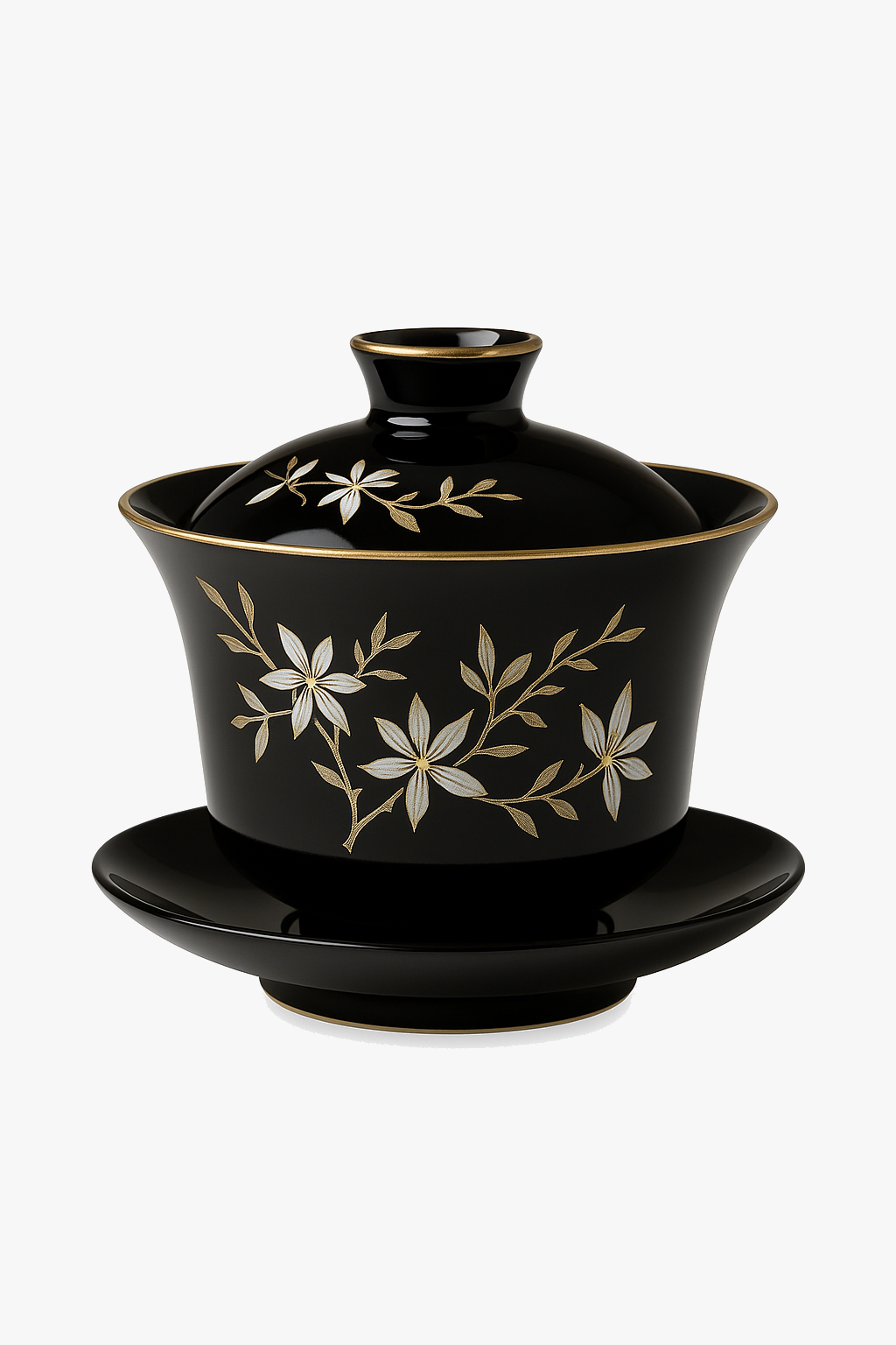 Retro cup kung fu ceramic floral pattern apricot