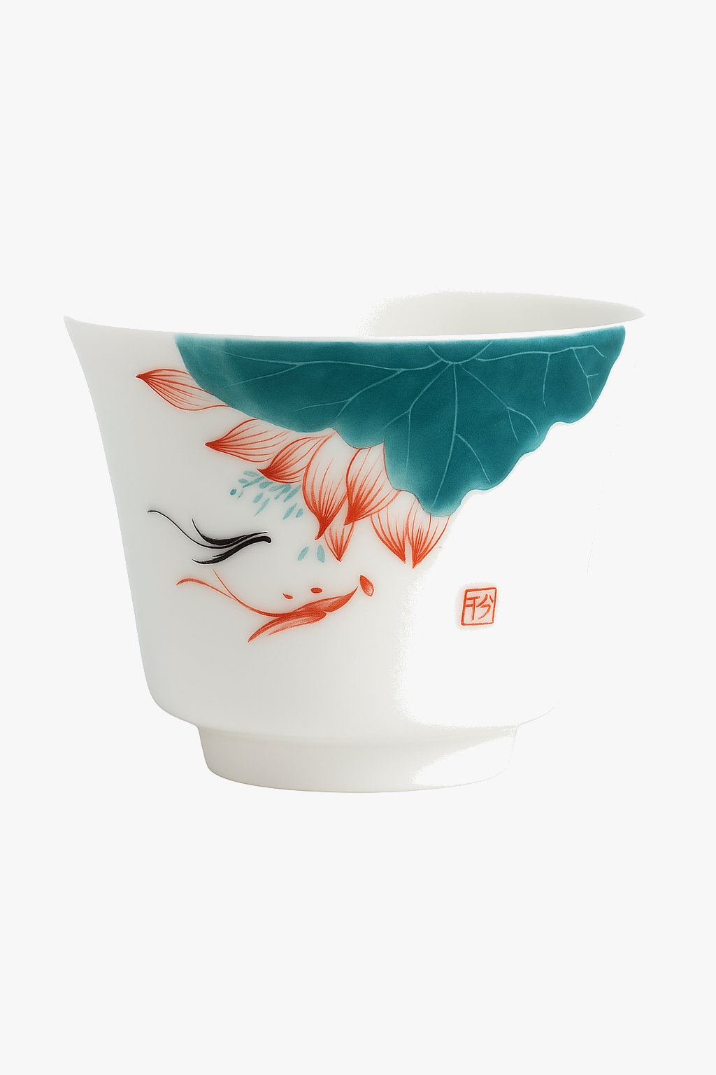 Hand-Painted Chinese Ceramic Teacup for Japandi Decor