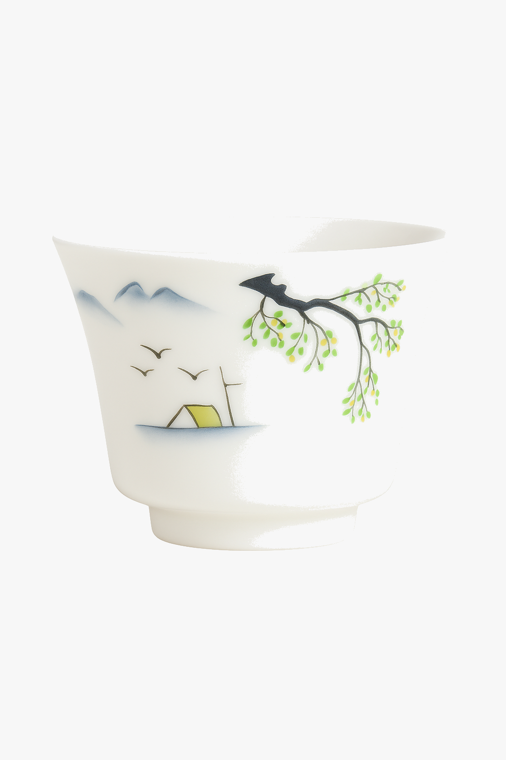 Hand-Painted Chinese Ceramic Teacup, Under 200 ml