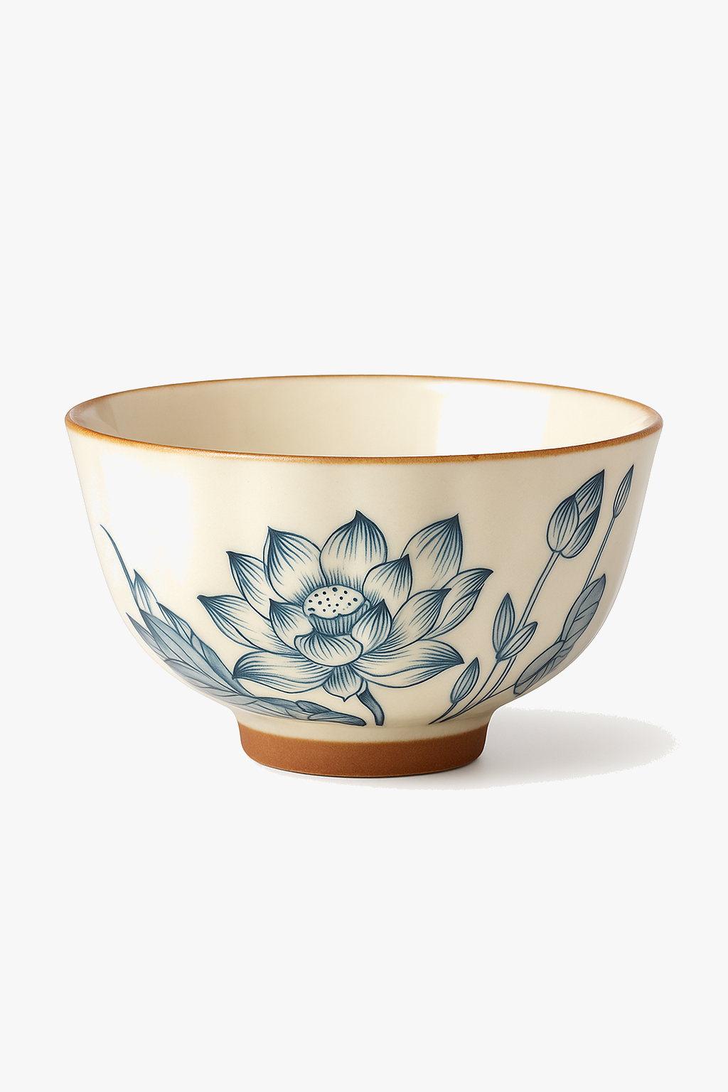 Chinese style handcrafted ceramic lotus teacup