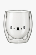 Glass cup double wall animal pattern 250ml