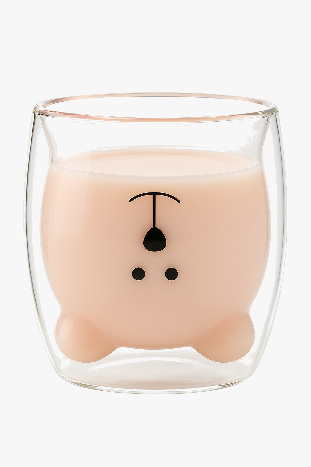Double-Wall Glass Cup with 3D Animal Motifs