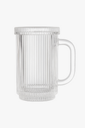 Minimalist Glass Cup with Lid and Handle, 330-380 ml
