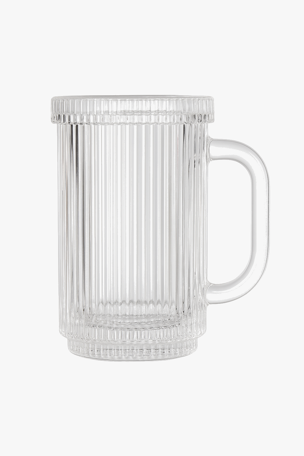 Minimalist Glass Cup with Lid and Handle, 330-380 ml