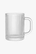 Elegant Nordic Striped Glass Cup with Lid and Handle