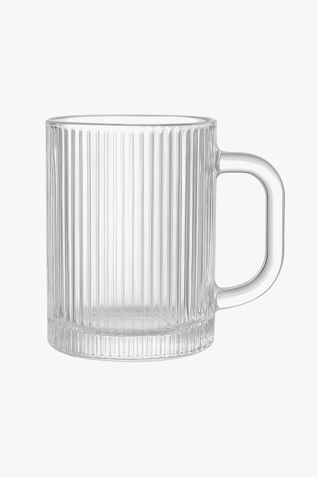Elegant Nordic Striped Glass Cup with Lid and Handle
