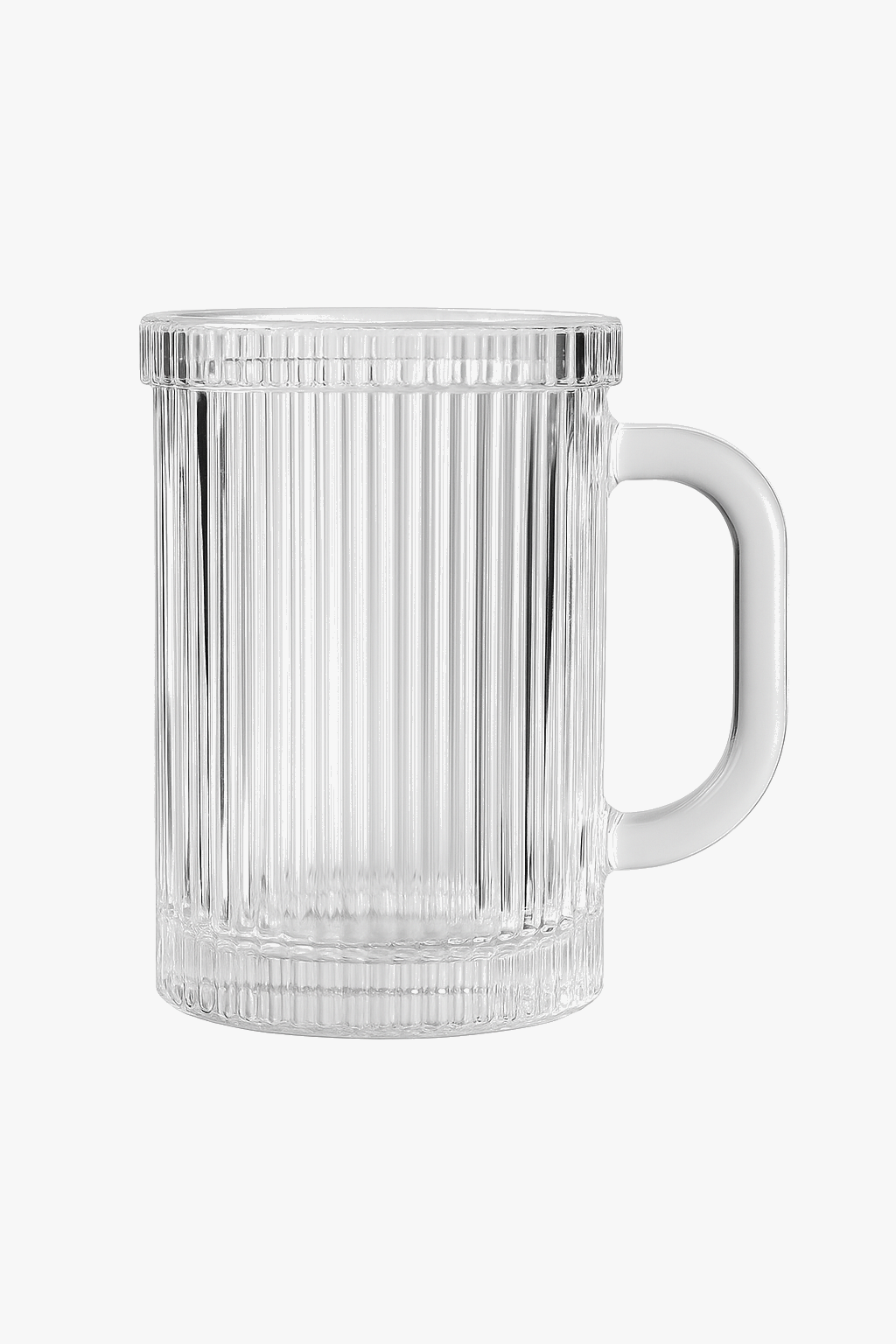 Stried glass cup Nordic style with handle lid