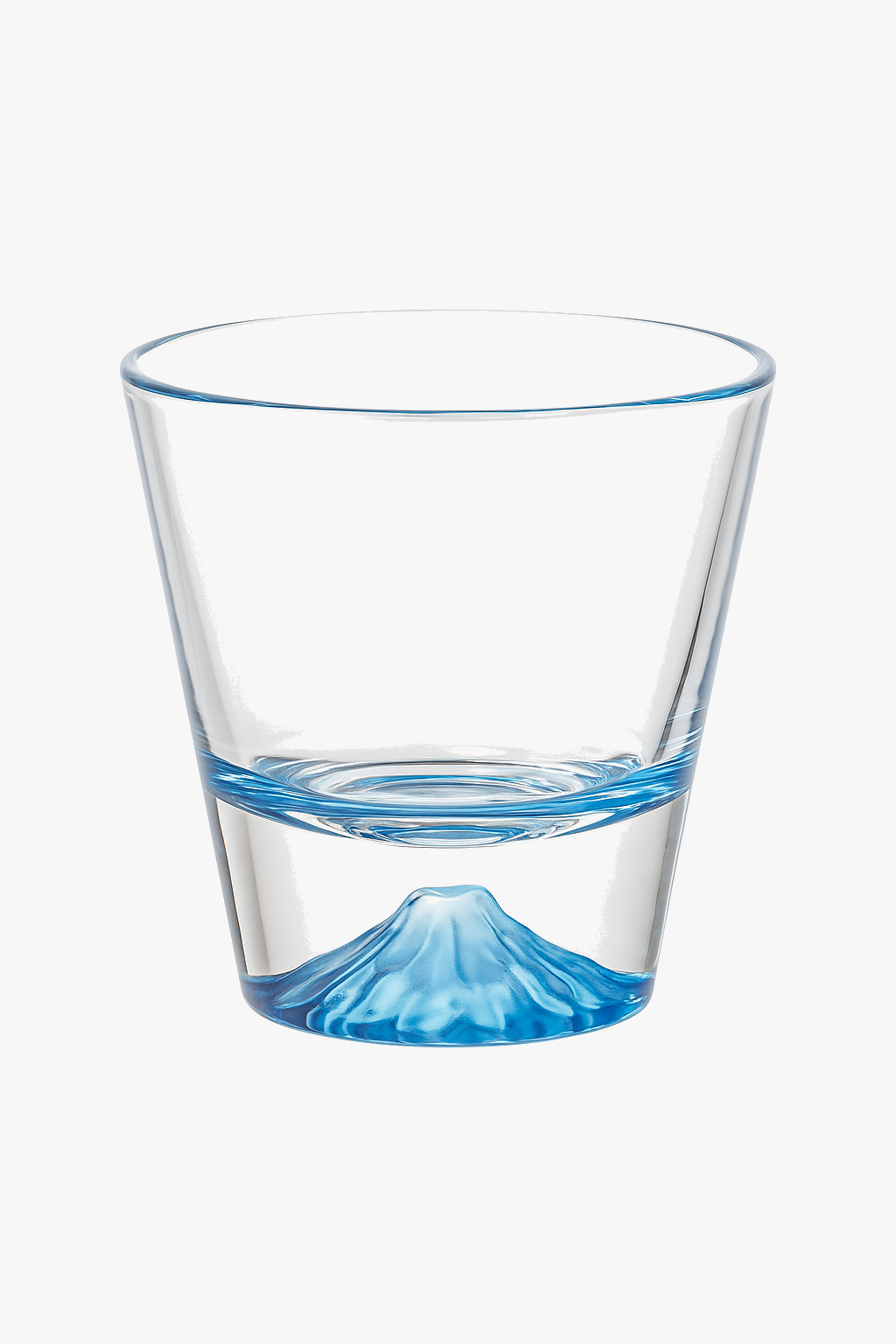 Japanese-Style Glass Cup with Mount Fuji Motif