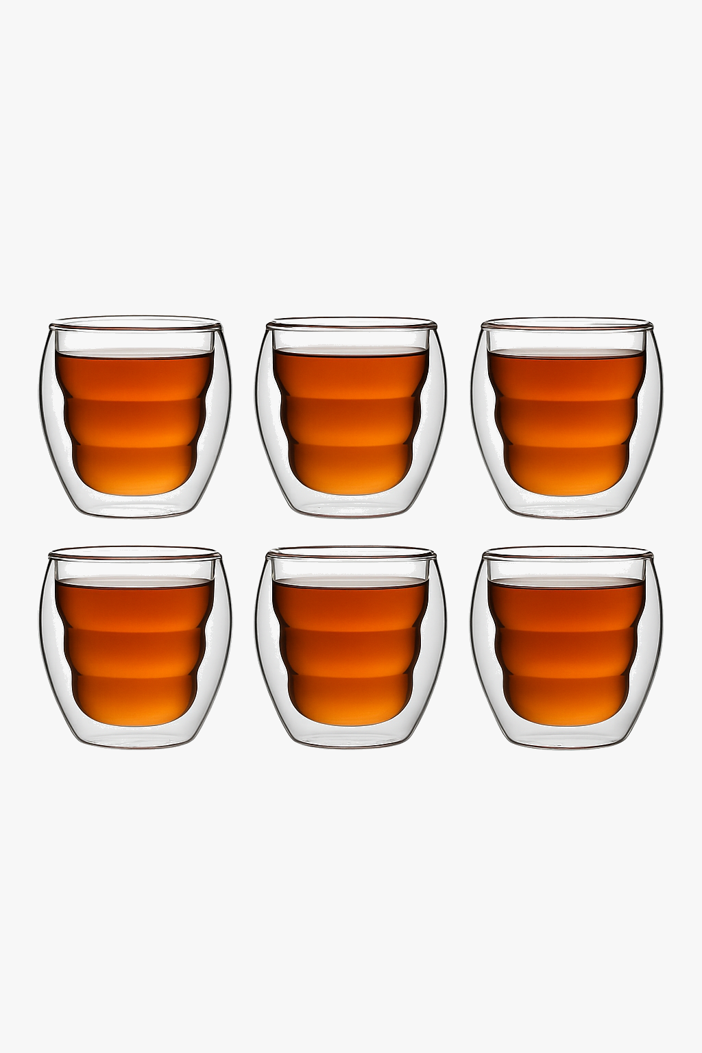 Double-Wall Insulated Glass Espresso Cups, 80ml