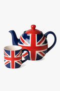 Ceramic teapot pattern flag painted hand infused steel