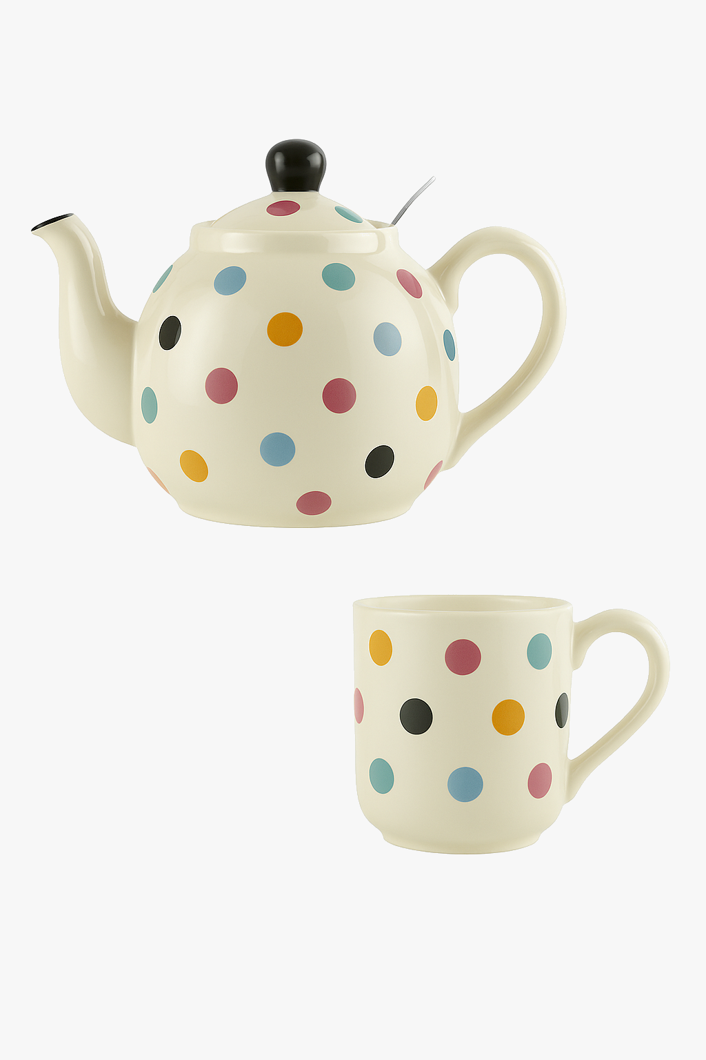 British style ceramic teapot with dots for tea
