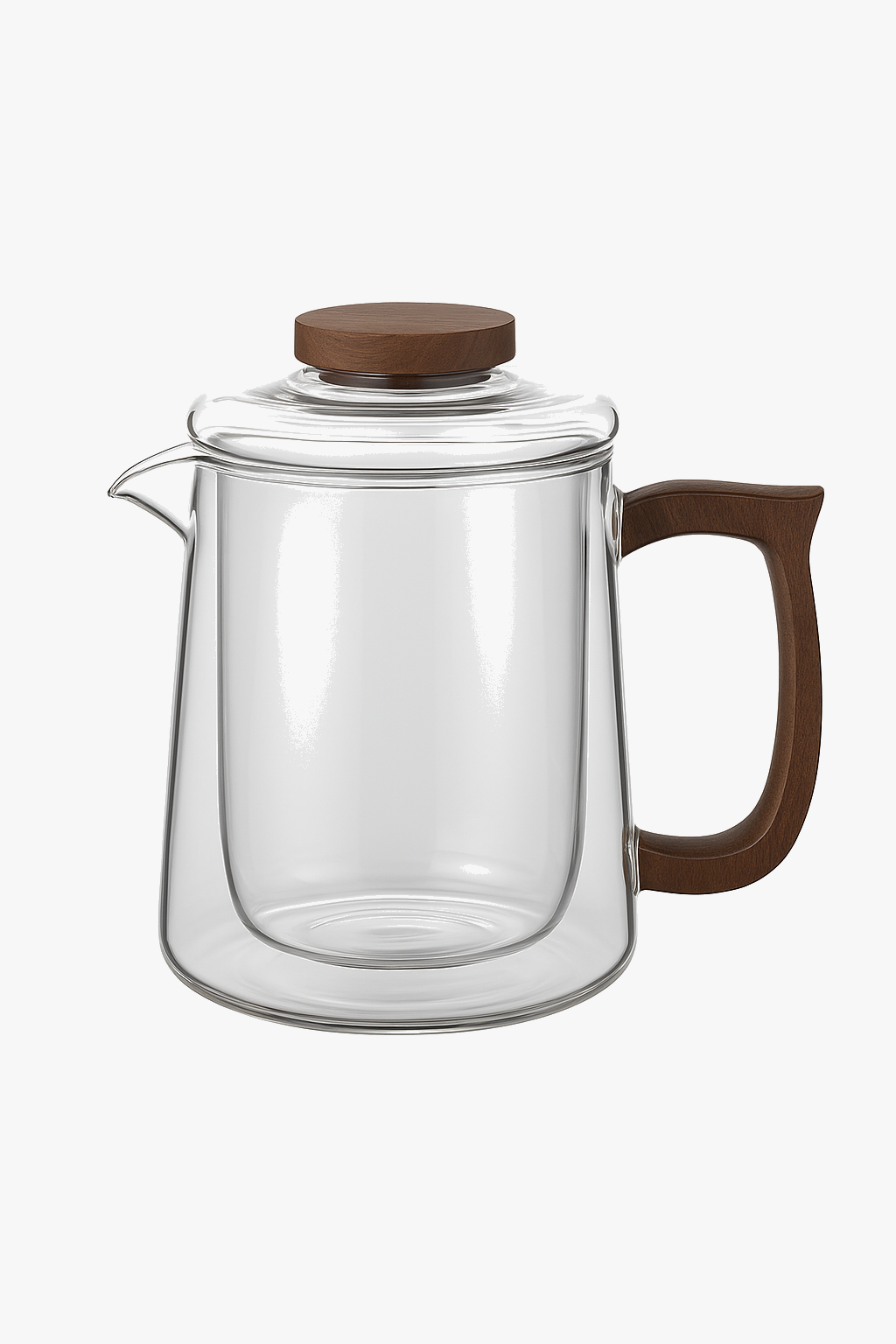 Teapot coffee maker in portable glass with stinking cups