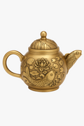 Chinese teapot kung fu lotus carp sculpted relief
