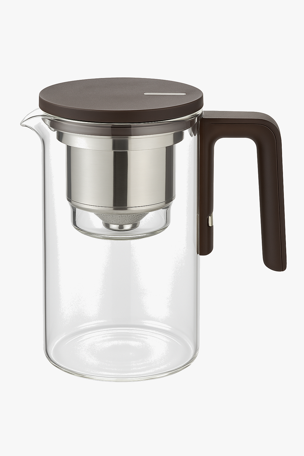 Glass teapot with magnetic filter infuser