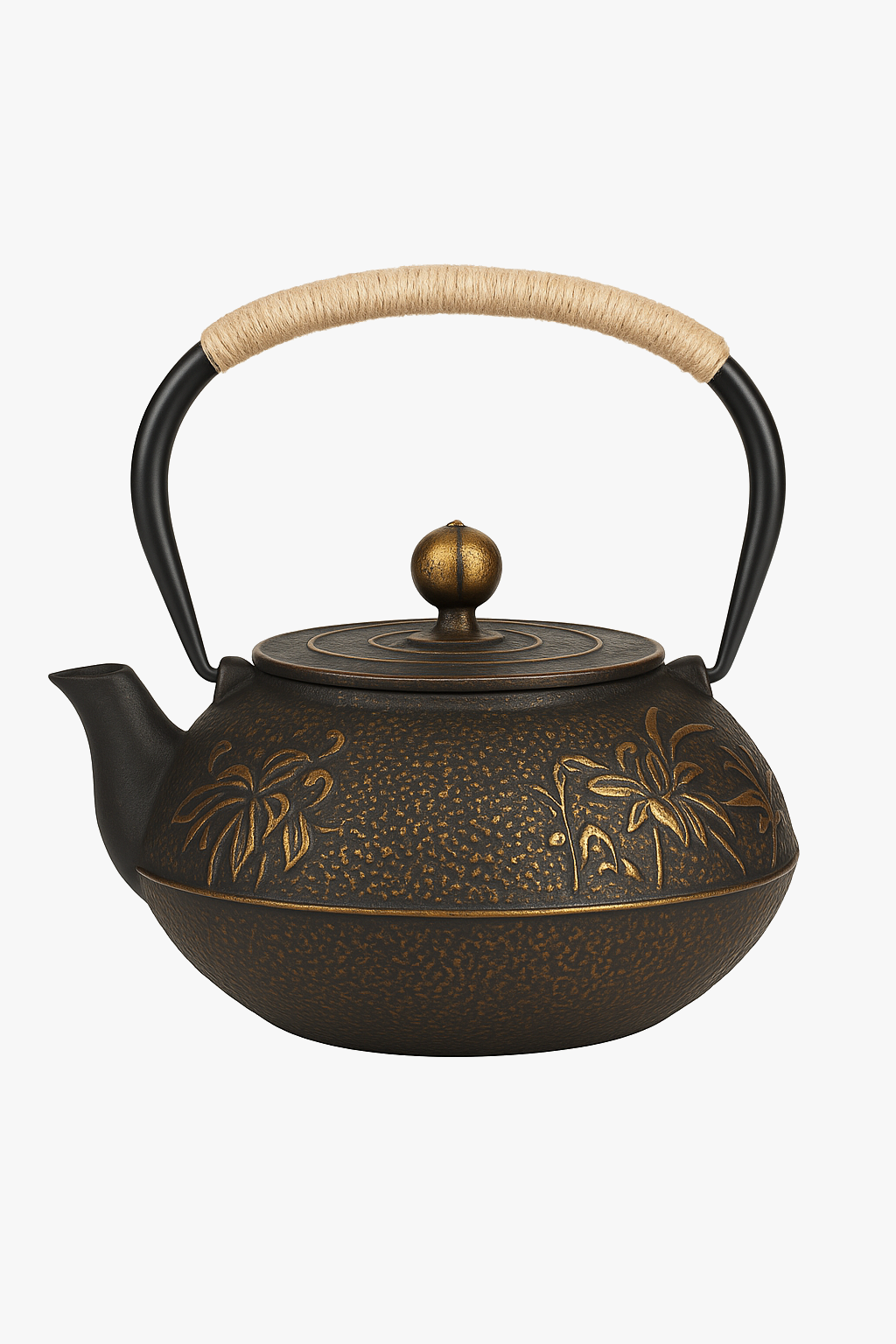 Japanese cast iron teapot with mesh filter infuser