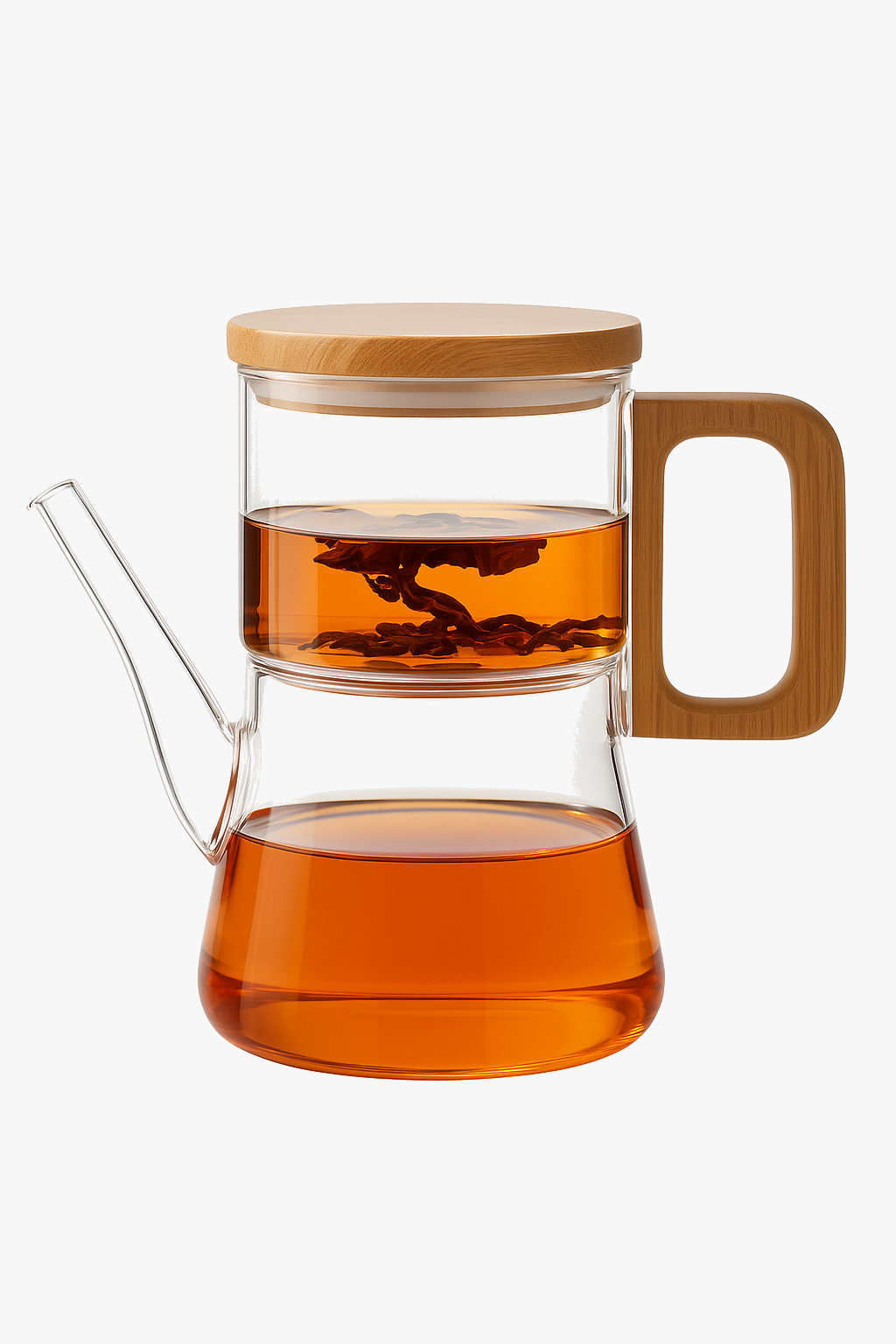 Floating magnetic glass teapot with tea separator
