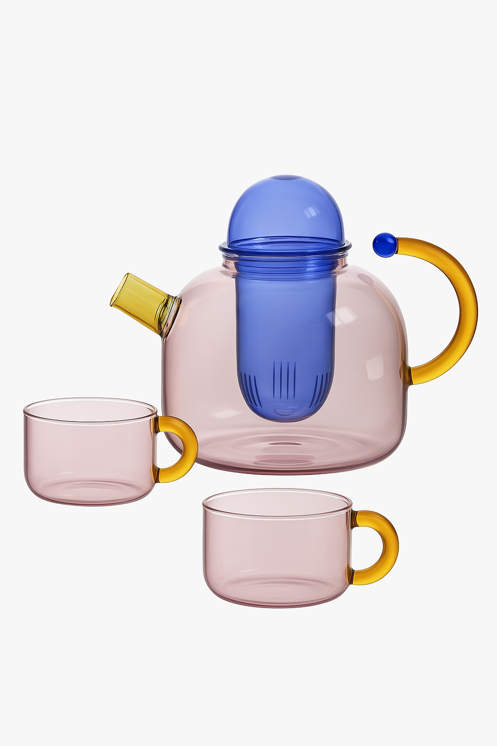 Butterfly teapot in borosilicate glass 500ml elegant style