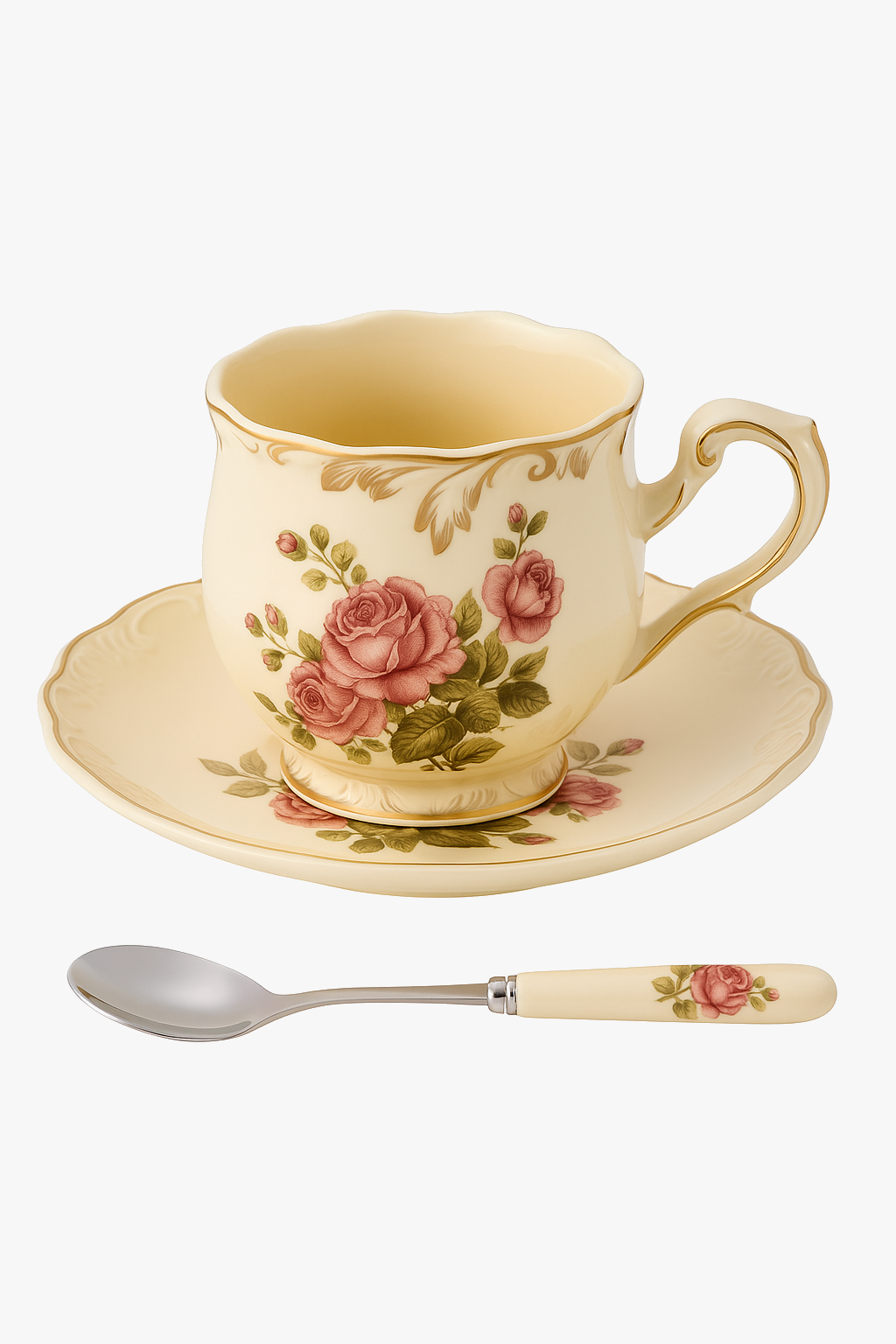 Ceramic tea tree with elegant style saucer tea time