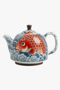Chinese tea tree in traditional porcelain decor with infuseur