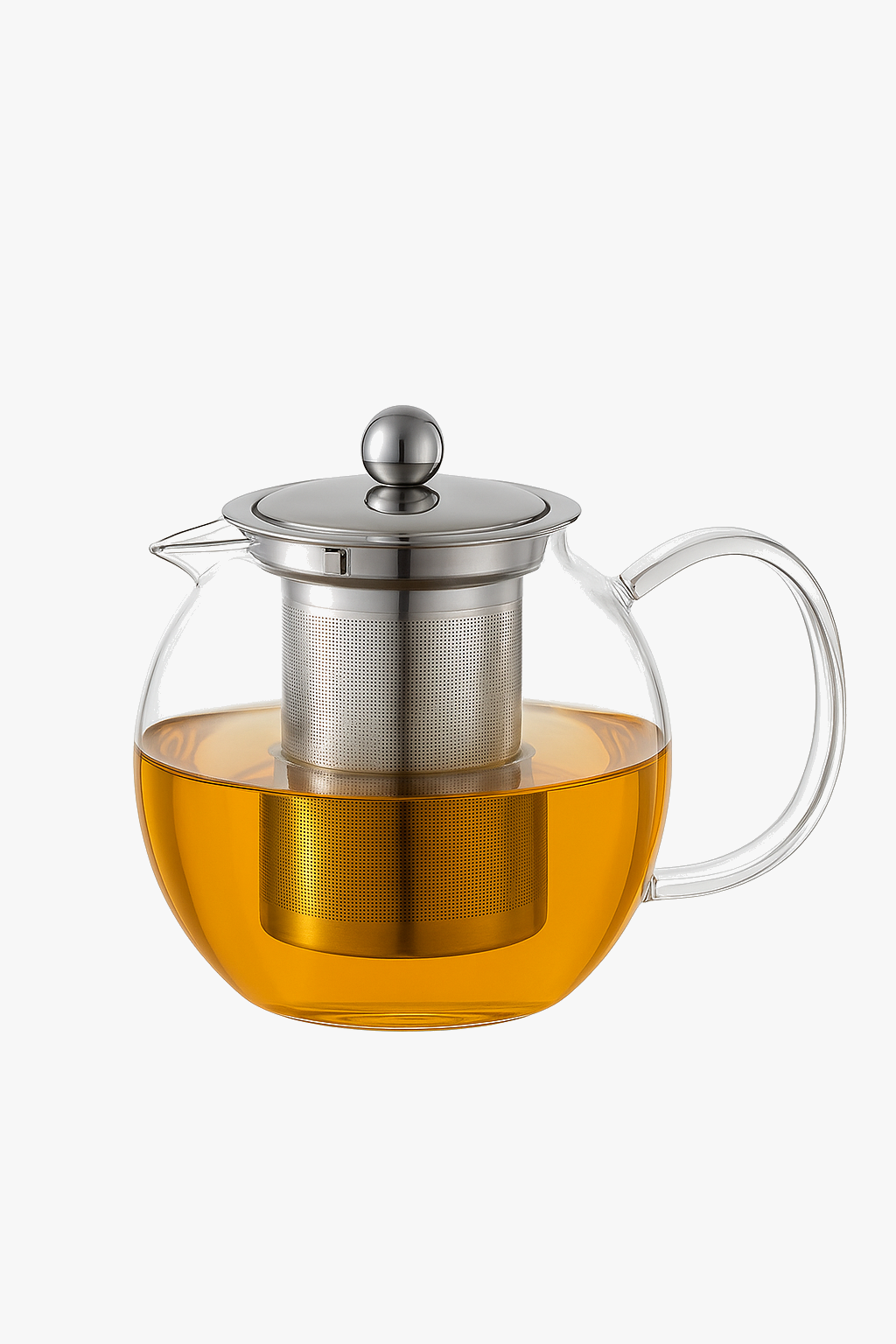 Heat resistant glass teaer with infuser