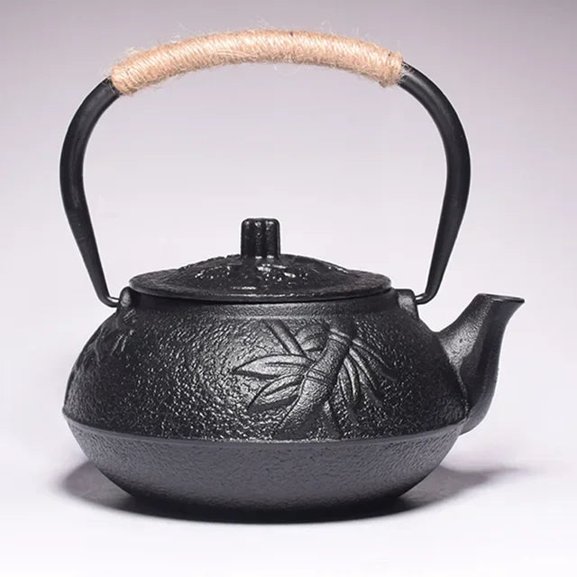 Japanese teaie in cast iron emaillee with filter infuser