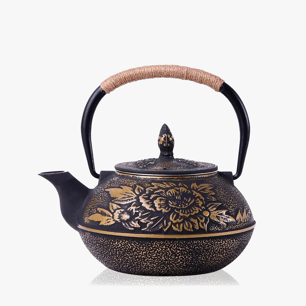 Japanese teaie in cast iron emaillee with filter infuser - view 2