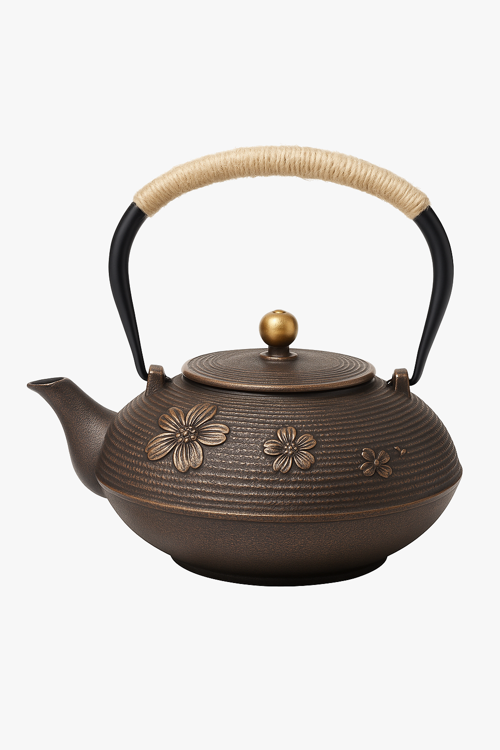 Japanese iron emaillee with infuser filter mesh