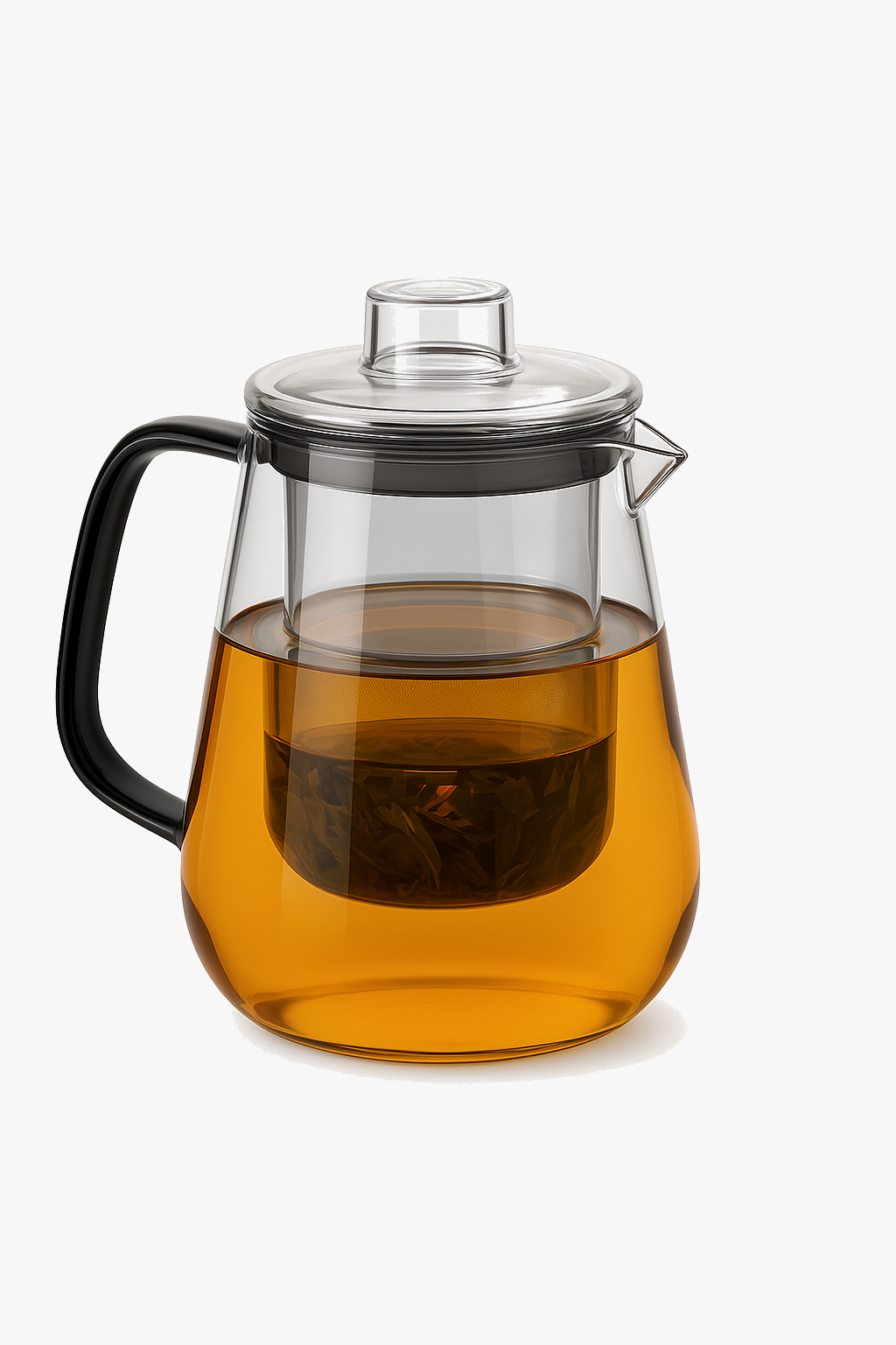 Teapot borosilicate glass with infuser resistant lid