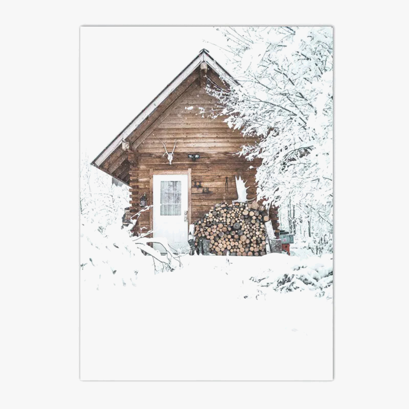 Canvas wall decoration winter fox owl deer forest snow