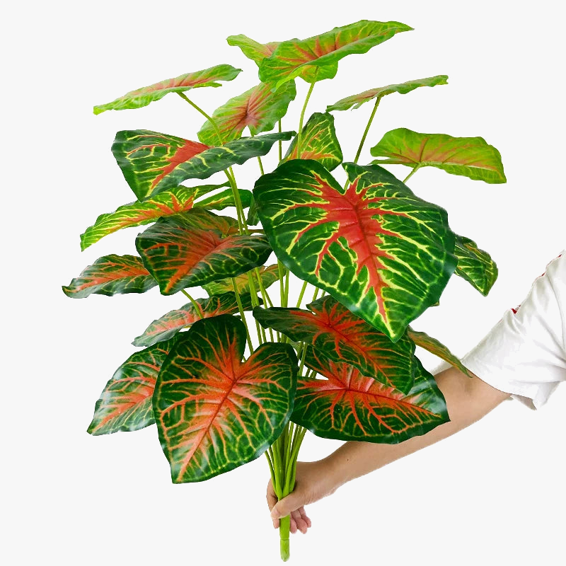 Artificial tropical turtle with decorative leaves and branches - view 8