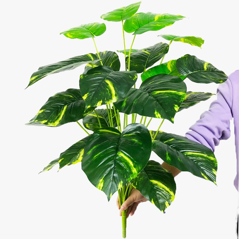 Artificial tropical turtle with decorative leaves and branches - view 9