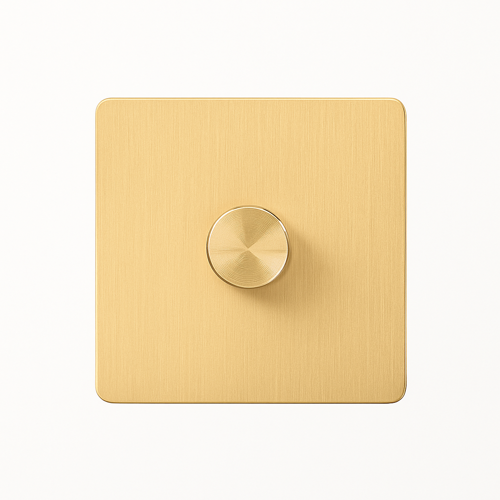 Variator in brushed gold steel and rounded edges