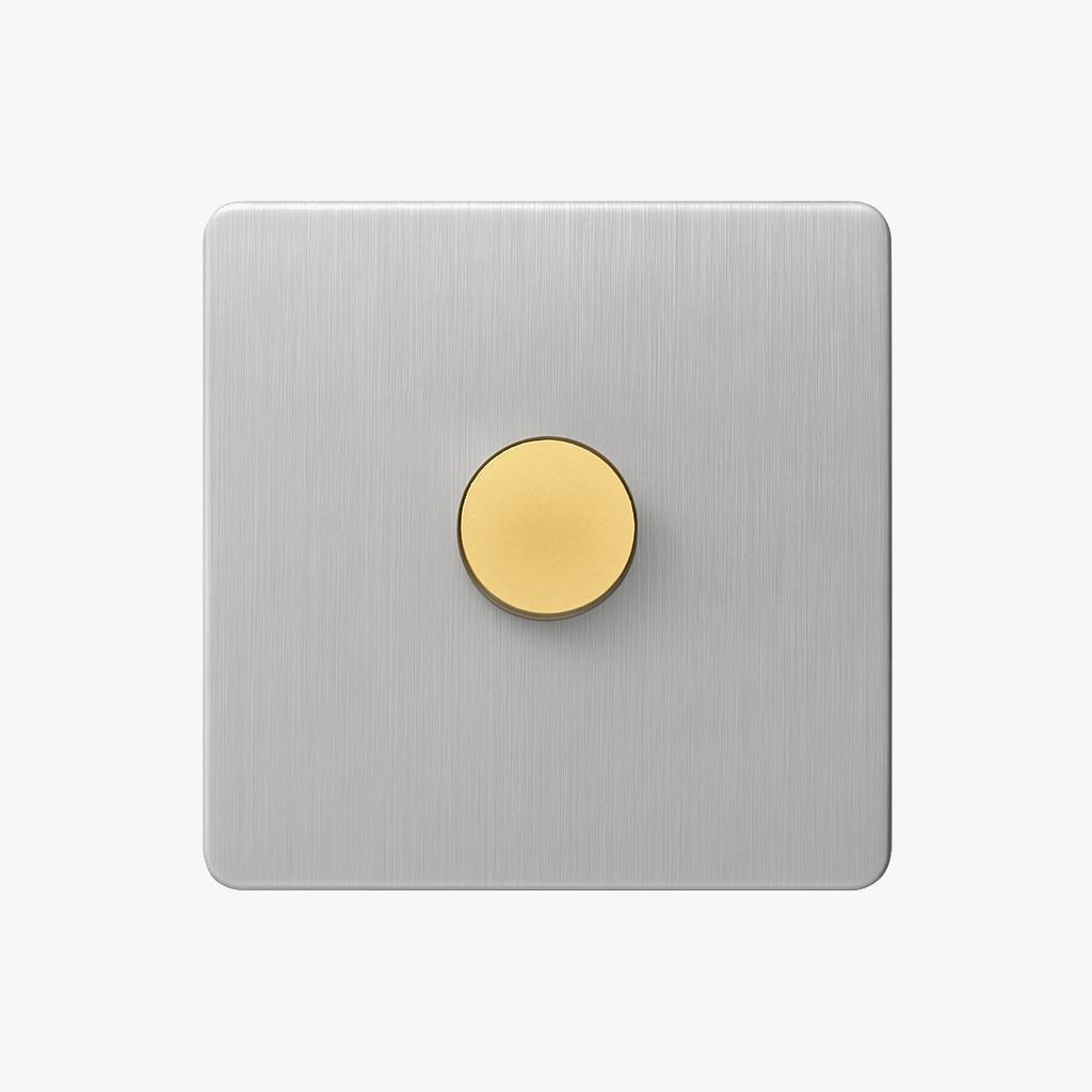 Variator in brushed light grey steel rounded edges