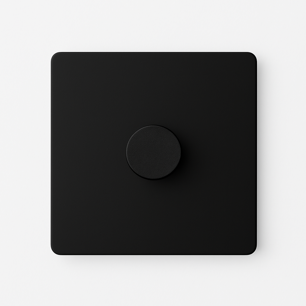 Black Matt Steel Dimmer Variator, 86 X 86 mm